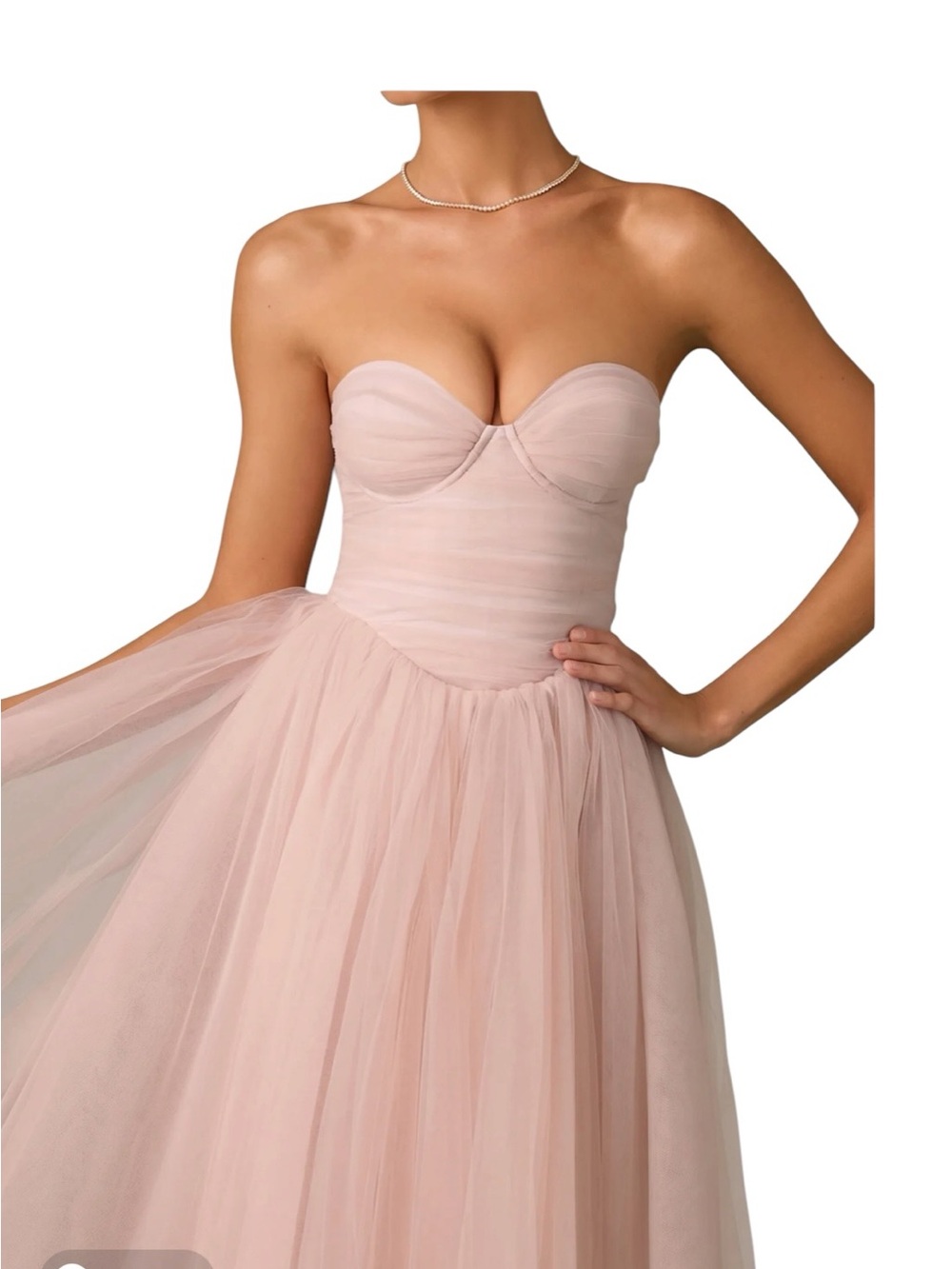 Oh Polly Cindy Tulle Corset Midaxi Dress Dusty Rose Size 4
